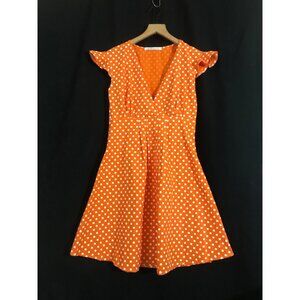 Indie Parisian Designer, Luna Bosoca Polkadot Dress in Fanta Oran